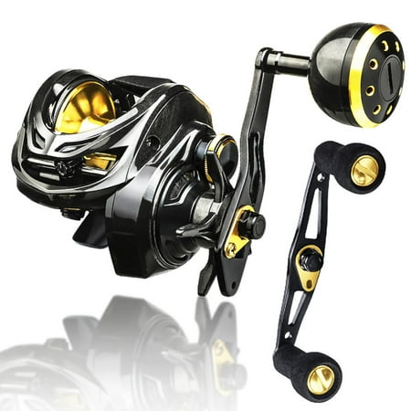 RONSHIN Fishing Baitcasting Reel Fishing Reel Max Drag 16kg 6+1BB Metal Ball Grip Saltwater Reel TDC3000R Fishing Coil Drag Reel
