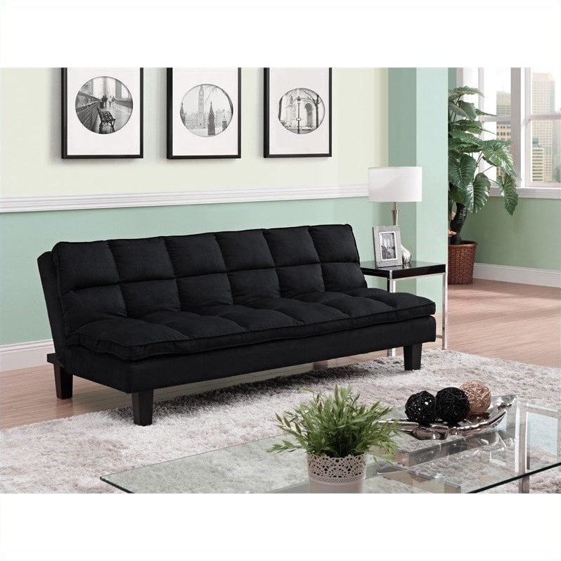 DHP Allegra PillowTop Convertible Futon Sofa in Black