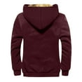 thumbnail image 3 of ELFINDEA Mens Coats and Jackets Winter Solid Color Jacket Spring and Autumn Casual Trend Zipper Hooded Jacket Red 4X, 3 of 3