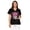 Black Pink Ghost Print, variant on Paw Heart Pattern Healthcare Work Shirt for Women Soft Stretch Comfortable Short Sleeve Top with 2 Pockets Scrub Shirts for Medical