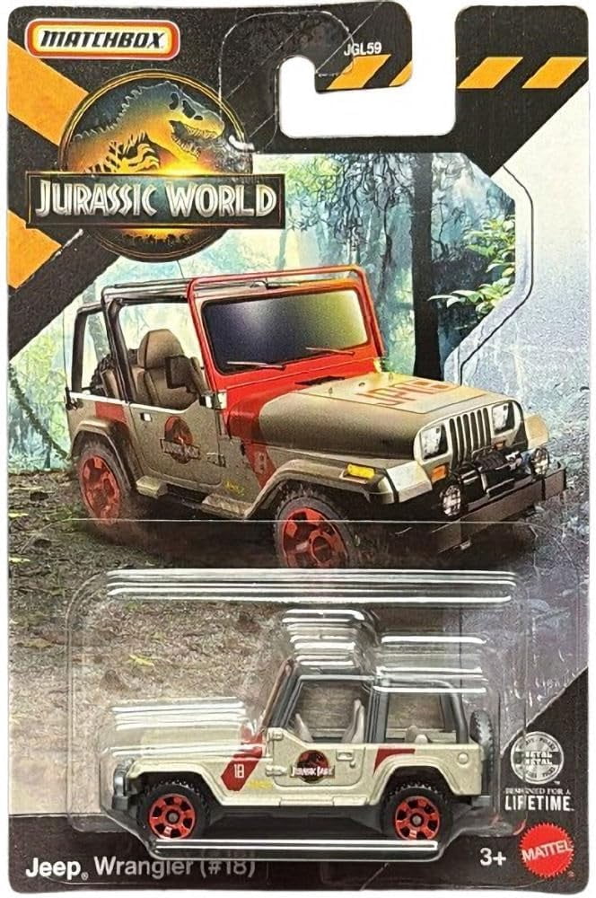 Matchbox Jurassic World Die-Cast Vehicle Set, 7 Pieces, Ages 3+, Ford Explorer, Jeep Wrangler, Mercedes-Benz, Helicopter JGL59-979C