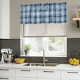 thumbnail image 5 of 2 Pack Valances for Windows, Blue Plaid Window Valances for Living Room/Bedroom/Bathroom, Modern Simple Watercolor Buffalo Lattice Light Filtering Kitchen Curtain Valance 42"W x18" L, 5 of 9