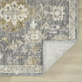 thumbnail image 6 of Laddha Home Designs 2.5' x 7.75' Damask Bordered Area Throw Rug Runner - Blue and Beige, 6 of 7