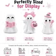 thumbnail image 4 of Pink Ghost Figurine Set, 3-Piece Resin Halloween Desktop Ornaments for Shelves, Mantels, Party Tables, Offices and Personalized Home Decor, 4 of 8