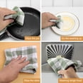 thumbnail image 5 of PiccoCasa Cotton Kitchen Tea Towel Set Lattice Pattern, 34x34cm, Green, 6PCS, 5 of 7