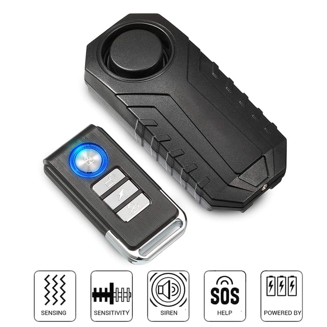 Alarma antirrobo para bicicleta con mando a distancia, sirena inalámbrica impermeable de 113dB para motocicleta