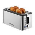 thumbnail image 1 of Mecity 4 Slice Toaster, Long Slot Toaster With Countdown Timer, Bagel/Defrost/Reheat/Cancel Functions,Warming Rack, Removable Tray, 6 Browning Settings, Extra Wide Slots, Stainless Steel, 1300W, 1 of 5