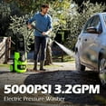 thumbnail image 2 of LAANPOLE Pressure Washer, 5000PSI 3.2GPM Adjustable Touch Screen with 55FT Total Length Power Washer Electric Powered 4 Nozzles for Driveways Furniture or Cars 2000W, Green, 2 of 7