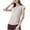Pink, variant on Annhoo Womens Tops Zipper Crew Neck Short Sleeve Shirts Tie Side Casual Summer Blouse Daily Fashion Tees