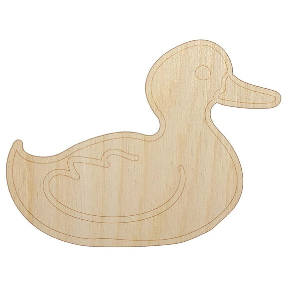 Delightful Duck Swimming on Water Wood Shape Unfinished Piece Cutout Craft DIY Projects - 4.70 Inch Size - 1/8 Inch Thick