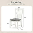 thumbnail image 3 of Costway Set of 2 Dining Chairs with Solid Wood Legs & Padded Seat Kitchen Side Chair White & Grey, 3 of 8
