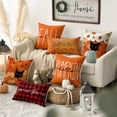 thumbnail image 5 of Sm:)e Cat Maple Leaves Pumpkin Fall Pillow Covers 18x18 Inch Set of 4, Cushion Covers for Sofa Seasonal Home Decor, 5 of 8