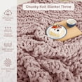 thumbnail image 4 of Mooreeke Chunky Knit Blanket 30"x40" Pink Soft Washable Chenille Throw Blanket Cozy 100% Handmade Crochet Blankets with Jumbo Chenille Yarn for Couch Bed Sofa Room Decor, 4 of 5