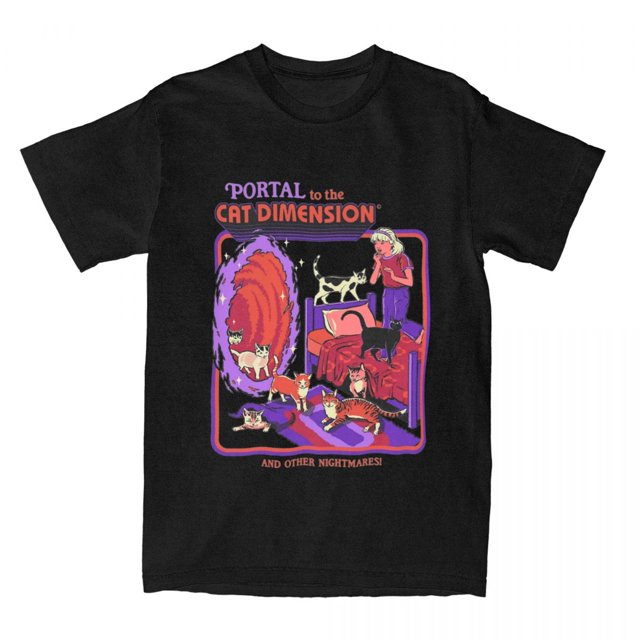 Camisetas de algodón con estampado de gato para hombre y mujer ropa de calle de manga corta estilo Harajuku Unisex