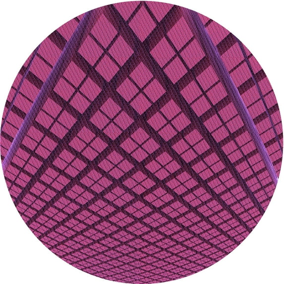 Ahgly Company Indoor Round Patterned Dimorphotheca Magenta Pink Area Rugs, 3' Round