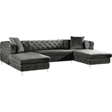 Maykoosh Artistic Accomplishment Velvet 3-Piece Sectional