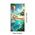 thumbnail image 3 of Beach Themed Happy Retirement Banner with Sailing Boats Balloons and Stars Party Decoration Backdrop for Retirement Parties Photo Shoots and Celebration Events, 3 of 8