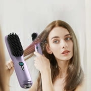 EGNMCR Wireless Hair Straightener Brush Upgraded Portable Hair Straightener Brush For Women With Travel Size 2 In 1 Wireless Hair Straight Comb USB Rechargeable Straightener Brush