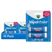 (10 pack) Vicks Vapo Inhaler, Soothing Non-Medicated Vapor Inhaler with Menthol Scent, 2 Count