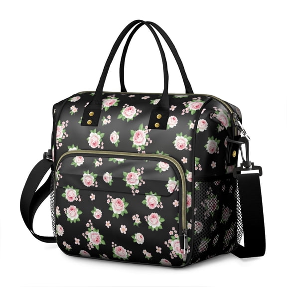 Pioneer Flower Floral Print Pattern Womens Lunch Box for Work,Insulated Large Lunch Bag,Leakproof Adult Lunch Bag for Work,Beach,Travel,Picnic,Camping