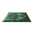 thumbnail image 2 of Ahgly Company Machine Washable Indoor Square Persian Turquoise Blue Traditional Area Rugs, 3' Square, 2 of 4