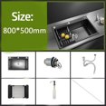 thumbnail image 1 of Multi-size Stainless Steel Kitchen Sink Single Bowl Nano Black Kitchen Fixtures Drain Kit Top Mount/Undermount, 1 of 5