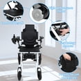 thumbnail image 4 of Electric Wheelchair for Adults 18kg Foldable Power Wheelchair, Dual 180W Motors with 20km Range, Handrail Towing Design, Aluminum Alloy Frame for Travel & Daily Mobility - White, 4 of 9