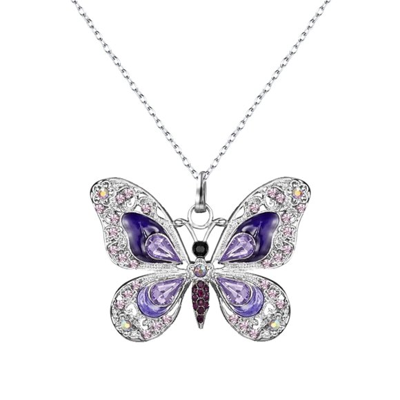 Bijoux Personnalité Vintage Multicolore Collier Papillon pour Femmes Cadeaux Bijoux Colliers pour Femmes Alliage
