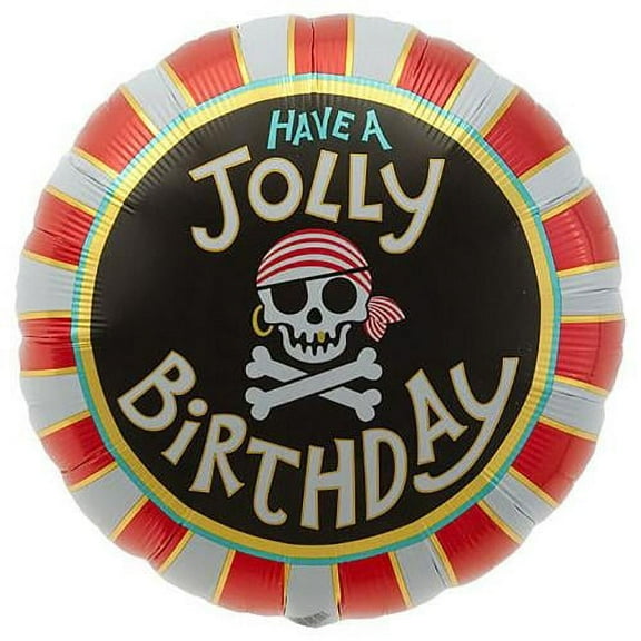 LOONBALLOON Pirates Balloons, 18″ JOLLY BIRTHDAY