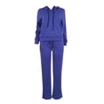 thumbnail image 2 of Gibobby Set Pants y Sudadera Mujer Conjunto de dos piezas de joggers con capucha informales cálidos y moda de otoño e invierno de color para mujer(Azul,XL), 2 of 5