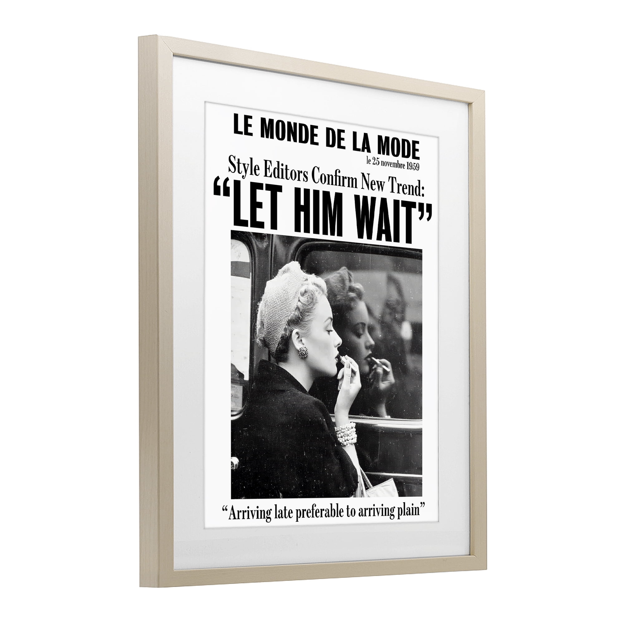 Stupell Industries Let Him Wait Advice Birch Framed Print Under Glass, design by Annabelle Hall