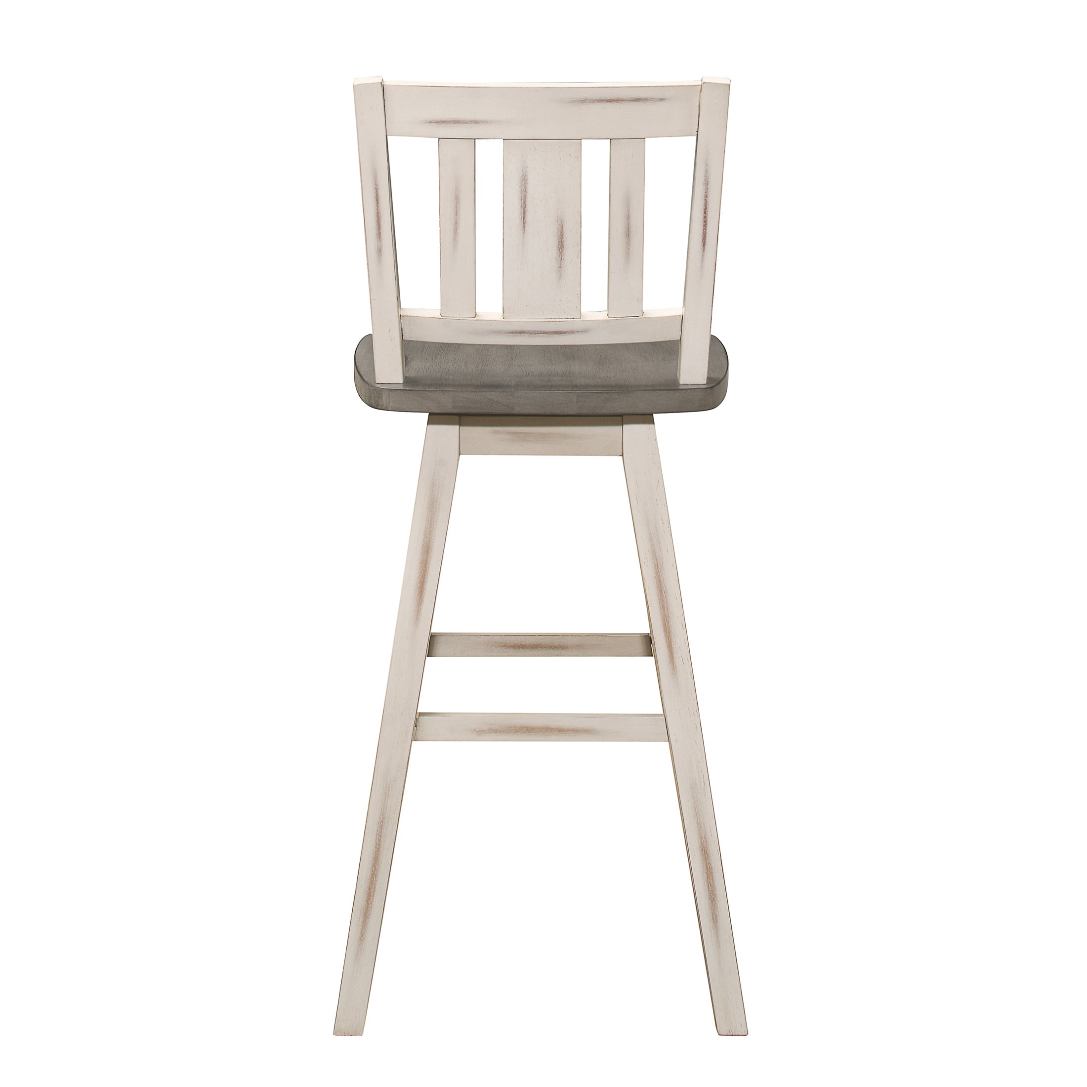 OakvillePark Roscoe Swivel Pub Height Barstool (Set of 2), White/Gray