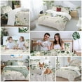thumbnail image 5 of Eucalyptus Leaf Bedding Duvet Cover Set King Size 4 Pieces Country Plant Linen Texture Bedding Set with Zipper Closure, 1 Comforter Cover 92x106 Inches 1 Flat Sheet & 2 Pillow Cases, 5 of 7