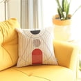 thumbnail image 1 of HomeRoots 399549 Blanc Géométrique Linework Imprimé Throw Oreiller&44; Multi Couleur, 1 of 1