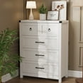 thumbnail image 4 of Vabches 5 Drawer Dressers, Tall Chest of Drawers White Dresser for Bedroom Entryway Living Room, White Finish, 4 of 11