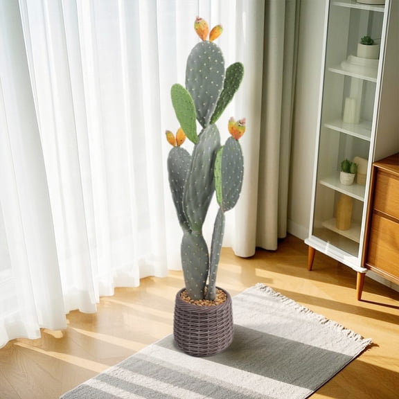 Artificial Cactus, 42" Tall Fake Big Cactus Plants, Faux Cacti Realistic Lifelike Cactus Plant For Home Office Shop Garden Indoor Outdoor Decoration
