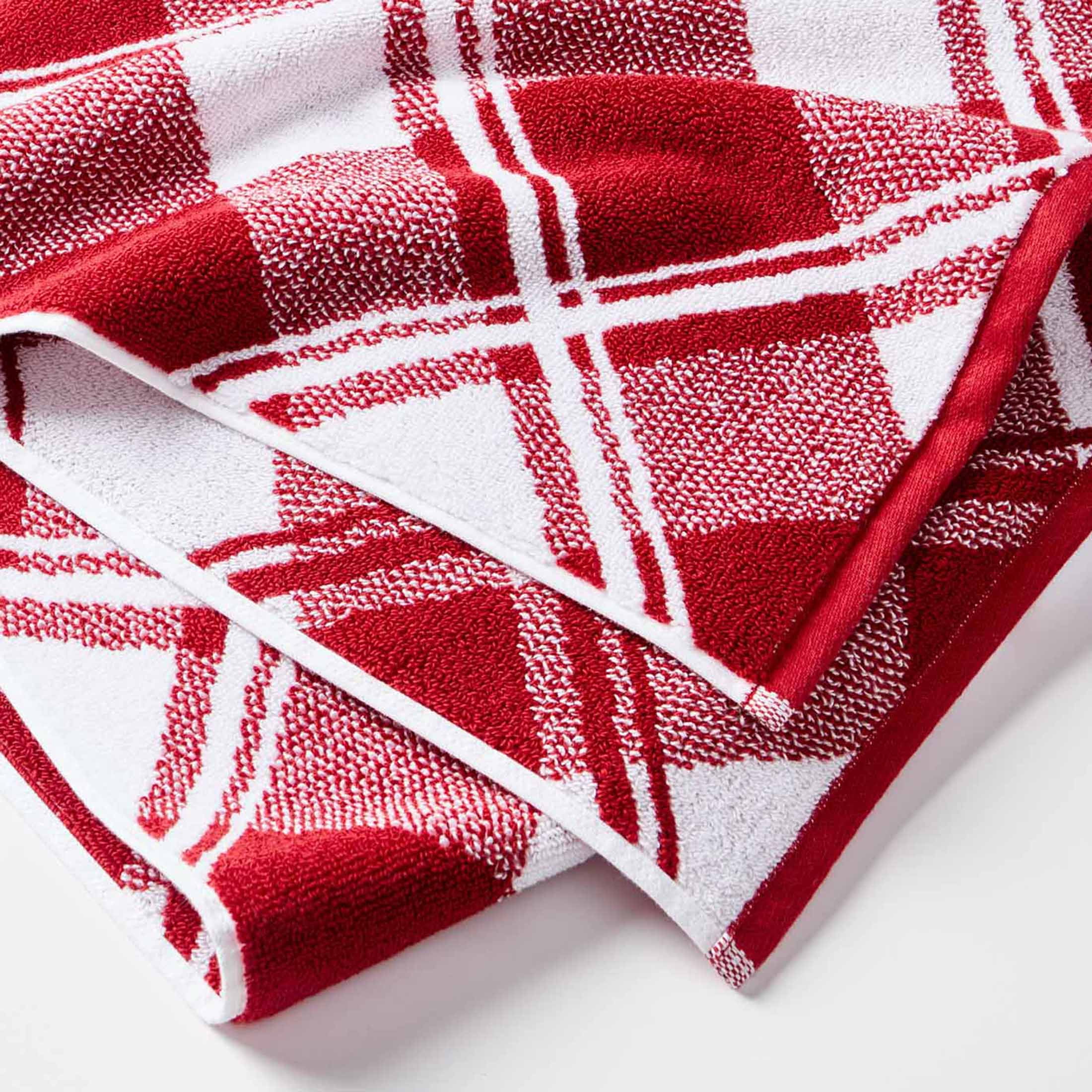 BABYL FACE TOWEL WHITE RED 白と赤 Red & White 100% Cotton Set of 6