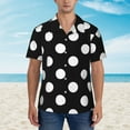 thumbnail image 4 of Kll Men'S Hawaiian Shirt Short Sleeve Button Down Beach Shirts-Black And White Polka Dot, 4 of 8