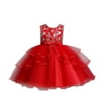 thumbnail image 1 of Robes pour Filles Tout-Petits Printemps Été Imprimé Coton Sans Manches Nœud Papillon Robe de Princesse Robe Fille Taille 4-5T, 1 of 9