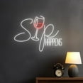 thumbnail image 2 of Handmadetneonsign Sip Happens Neon Sign, Sip Happens LED Light, Sip Happens Neon Light, Sip Happens Led Sign, Wall Décor, 2 of 5