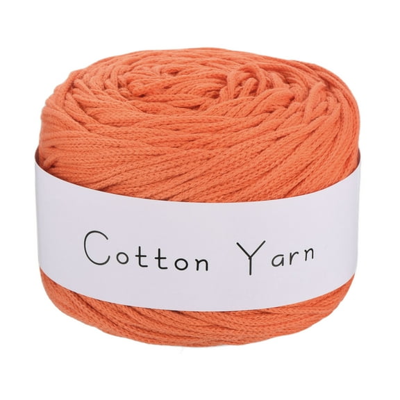 Uxcell 1 Skein Cotton Yarn, 100% Cotton Chunky Yarn for Hand Knitting, Blanket Yarn for Crocheting Each of 100g/3.53oz(Per Skein 150m/164 Yard)/Bright Orange