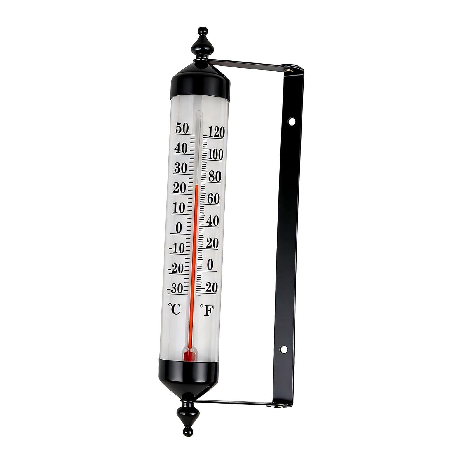 Fzaqwen Outdoor Thermometer Easy Installation Easy to Use Large Numbers Premium Reusable Rustic Temperature Gauge for Wall Greenhouse Black