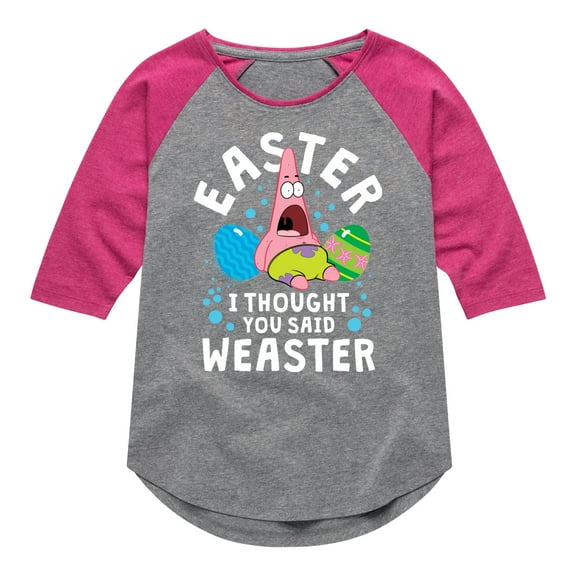 SpongeBob Squarepants - Easter Weaster - Toddler And Youth Girls Raglan Graphic T-Shirt