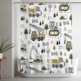 thumbnail image 5 of Cartoon Tractor Shower Curtain Set, Waterproof Shower Curtains for Bathroom, Cute Digger Shovel Truck Country Car Washable Fabric Cloth Bath Curtain for Bathtub Decoration with Hooks 54x78 Inches, 5 of 9