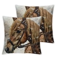 thumbnail image 2 of Nawypu Horse Head Throw Pillow Cushion Case Cover -  Zipper Home Decor Floral for Couch Sofa 2pcs White, 2 of 6