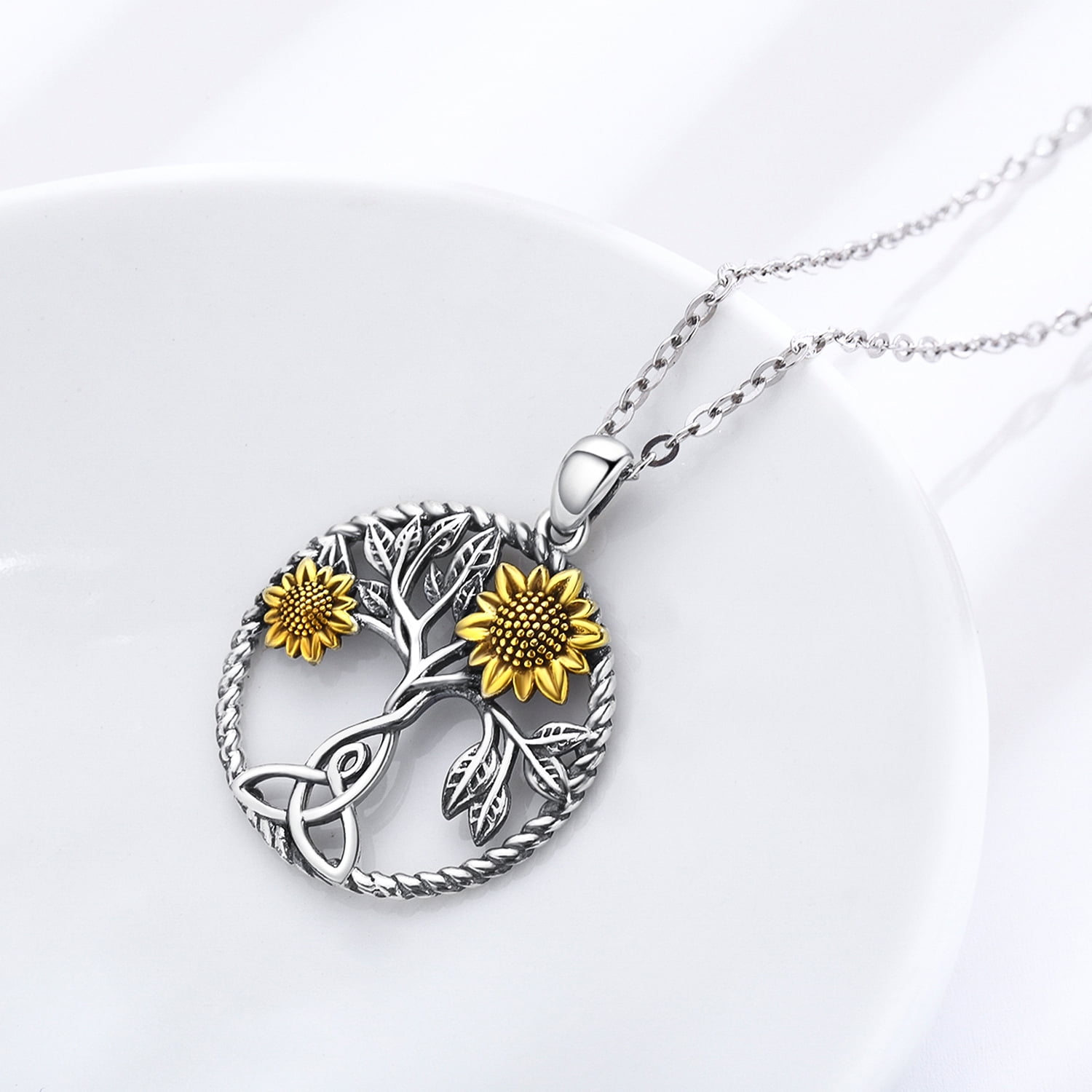 Coachuhhar Sunflower Necklace Sterling 