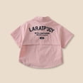 thumbnail image 4 of Boys Button Down Dress Shirts Size 3-4 Years Pink Soft Classic Short Sleeve T-Shirt Basic Comfortable Beach Summer Clothing, 4 of 6