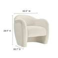 thumbnail image 4 of Accent Chair, White, Velvet, Living Room Lounge Cafe Lobby Hospitality Restaurant, Modern Contemporary, HB37544, 4 of 9