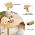 thumbnail image 3 of Euroco 3-Piece Dining Table Set for 2, Triangular Side Table with 2 Curved Chairs,Compact Kitchen Table Set for Kitchen Living Room,Small Space,Natural, 3 of 9