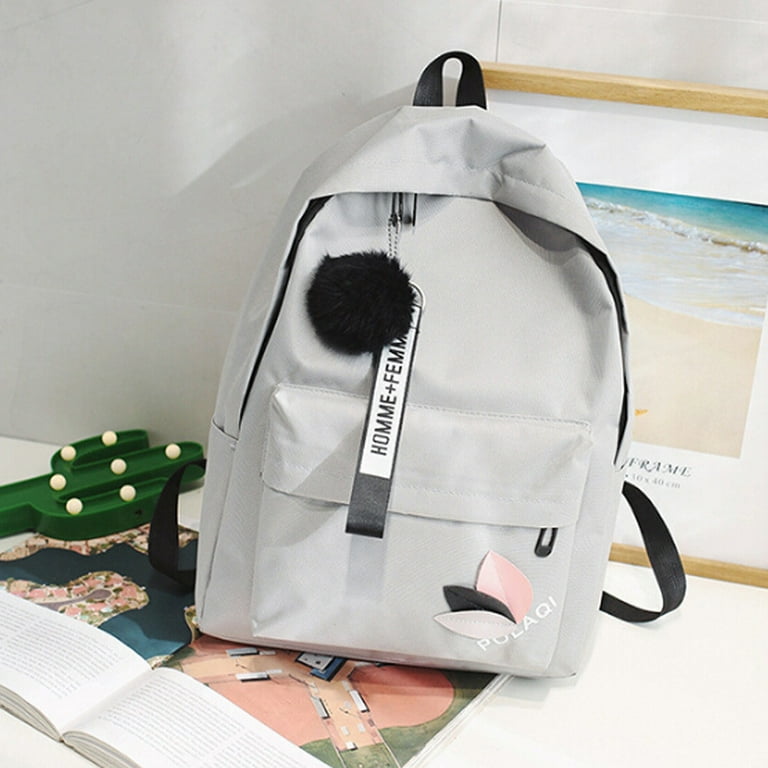 Puntoco Clearance Backpack Neutral Backpack Bag Shoulder Canvas School Girls Boy Handbag Gray Walmart